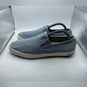 Seavees Baja vintage washed linen men’s blue Loafers size 8.5